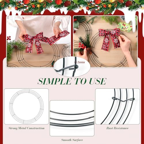 12 Pack Wire Wreath Frames 8 12 16 Inch with Paddle Wire and Tool - Image 4