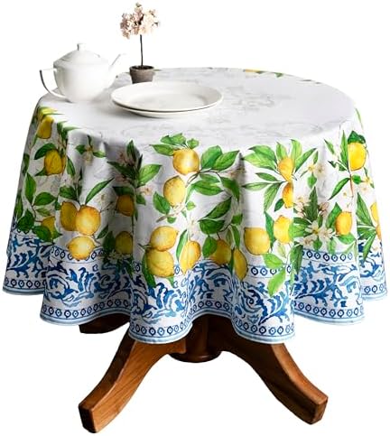 Maison d' Hermine Table Cloth Round Table Reusable 100% Cotton 69" Diameter by MaisondHermine