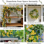 4 Pcs Faux Flowers Garland Plant, Artificial Vines Hanging Flowers Leaves Greenery Garland for Wedding Backdrop Arch Wall Decor, 6 Feet/pcs UV Resistant Indoor Outdoor - Image 5
