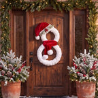 20" Christmas Snowman Farmhouse Wreath Xmas Door Decor - Image 5