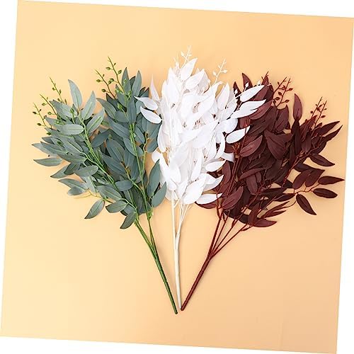 ABOOFAN 2pcs Shelf Plants Decor Artificial Plants Vine Garland Artificial Ivy Garland Party Willow Leaves Willow Leaves Ornament Home Willow Leaves Wicker Wreath Fake Leaves Red Flower Row, 55X30CM - Image 4