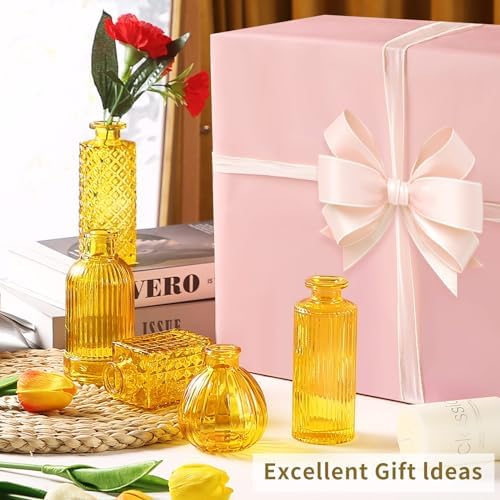 Mini Glass Bud Vases for Wedding & Bridal Shower Centerpieces,Versatile Glass Vases for Home Decor,Party & Anniversary Decorations,Candle Holders,Hydroponics, Aromatherapy Bottles(Pack of 30,Yellow) - Image 4