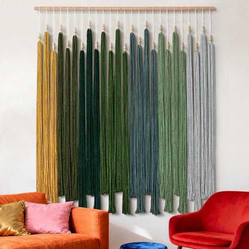 Macrame Wall Hanging Large Boho Home Decor Aesthetic Modern Chic Wall Art by KHOYIME