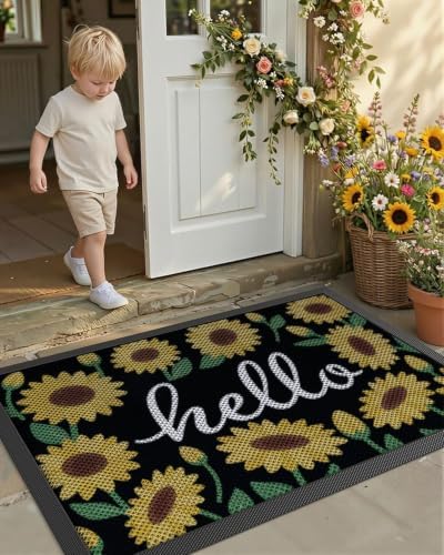 Color&Geometry Outside Welcome Front Door Mat, 24"x36" Sunflower Amber - Image 5