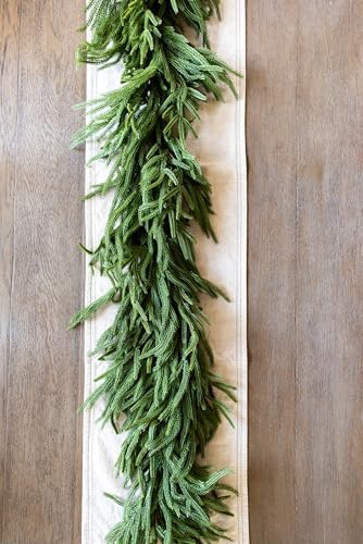 Extra Full 6 ft Real Touch Norfolk Pine Garland Realistic 6ft, Christmas Garland for Mantle, Soft and Bendable Real Touch Garland Christmas Greenery, Evergreen Christmas Garlands for Fireplace, Stairs - Image 7