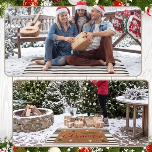 Moucuny 2 Pcs Christmas Outdoor Mat, Non Slip - Image 6