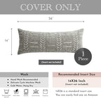 BlissBlush Decorative Long Lumbar Pillow Cover 14x36 for Bed, Light Gray Soft Woven Chenille Accent Pillow Cover for Bedroom Couch Sofa, Textured Farmhouse Boho Cushion Cover - Image 5