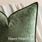 a moment Throw Pillow Covers 24X24 Inch 4 Packs,Soft Velvet Decorative Pillow Cases with 3D Ice Flower,Texture Modern Accent Cushion Covers for Sofa Couch Home Decor Moss Green - Image 3