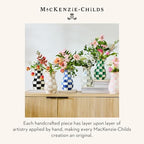 MACKENZIE-CHILDS Enamel Tall Vase, Brown-and-White Mocha Check - Image 6