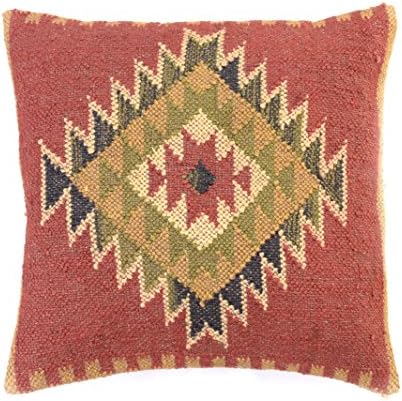 Chouhan Rugs 4 PCS Set of Hand Woven Jute Kilim Cushion Cover Indian Vintage Pillows 18X18 Rug Boho Shams (Pattern 5) - Image 4
