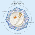 CPC Indigo Blue Block Print Cotton Floral Placemat 15x15 Inch, Set of 4 - Image 2