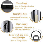 Bdor 20 Inch Outdoor Indoor Lantern, Set of 2 Black Metal Candle Lanterns - Image 4