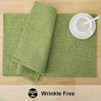 homing Faux Cotton Linen Placemats Set of 8, Cloth Dining Table Mats - Image 5