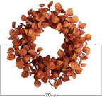 TEMPUS 20 Inch Artificial Fall Leaves Wreath - Handcrafted Autumn Grapevine Wreath for Front Door, Indoor/Outdoor Thanksgiving Home Decor - Image 3