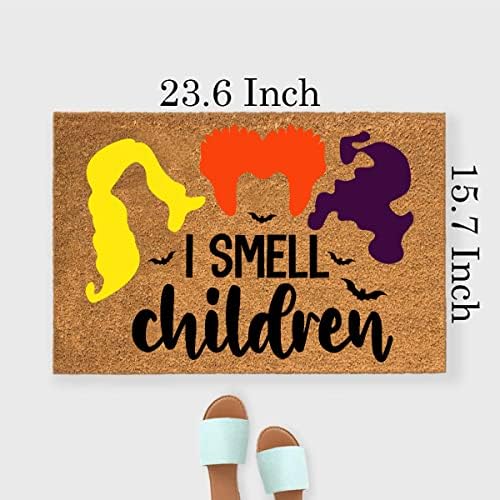 Funny Coir Doormat - Smell Children Hocos Pocos Halloween Welcome Mat for Front Porch & Entrance - 23.6 x 15.7 inch PVC Non Slip Outdoor Coir Doormat - Image 3