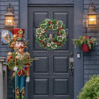 18’’ Artificial Christmas Wreath for Front Door with Pine Needles Red Berries Pine Cones Christmas Decorations for Winter Wall Indoor Outdoor Home Holiday Xmas Decor - Image 4