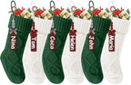 Christmas Stockings 18 Inches,Long Knitted Stocking with Name Tags by Doitory