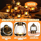 Ferraycle 24 Pcs Mini Lanterns 4 Inch Retro Gold Lamp Table Centerpieces - Image 2