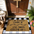 Blessed Coming & Going Layered Doormat Set, 2 Pack Indoor Entry Rugs Featuring Coir Loop Welcome Mat 40x60cm with Buffalo Plaid Crystal Velvet Base 60x80cm for Farmhouse Front Door Decor - Image 5