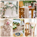 Cheesecloth Table Runner 10FT 12Pcs Nude Pink Boho Gauze Sheer Runners - Image 7