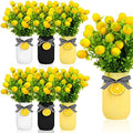 Lyrow 6 Pack Mason Jar Table Centerpiece Faux Christmas Berry Sunflower Lemon and Bell Kitchen Spring Summer Winter Farmhouse Decoration for Home Kitchen Tiered Tray Decoration(Lemon Style) by Lyrow
