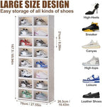Shoe Box Foldable Storage Box Installation-free Clear Plastic Stackable Shoe Storage Cabinet Shoe Organizer Shoe Container Box with Lids Large Size Shoe Rack (8 Tiers 16 Pairs) - Image 2