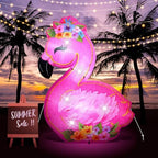 Vihose 5.5 ft Inflatable Flamingo Decoration with LED for Summer Party by VIHOSE