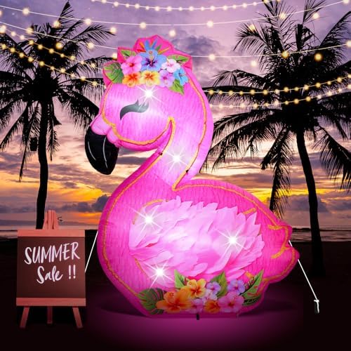 Vihose 5.5 ft Inflatable Flamingo Decoration with LED for Summer Party by VIHOSE