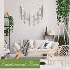 Artificial Eucalyptus Wall Decor with Seashell Coastal Decor Natural Home Decorations Hanging Wooden Bead Garland for Large Bedroom Bathroom Living Room, 32 x 32 Inch - Image 7