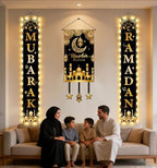 3 IN 1 LED Eid Mubarak Ramadan Banner Decorations, Light Up Mosque Lattern Islamic Mubarak Ramadan Party Favor Supplies Decorations for Outdoor Indoor (Multicolor) - Image 3