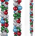 2 Pcs 6 ft Christmas Ball Ornament Garland, Modern by Yuxung