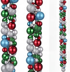 2 Pcs 6 ft Christmas Ball Ornament Garland, Modern by Yuxung
