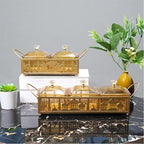 Ramadan Trays with Lid Metal Gold Eid Mubarak Serving Tray Ramadan Decorations Eid Party Food Storage Container for Cookie Candy Pastry Dessert - Image 4