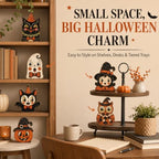 Vintage Halloween Decorations, Wooden Shelf Decor for Tabletop & Desk - Image 7