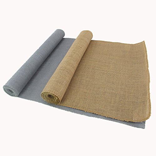 BambooMN 15" x 88" Vintage Hemp Burlap Table Runner for Rustic Wedding Bridal Shower Bachelorette Graduation Party Table Decor Decorations - 30 Pcs - Image 2