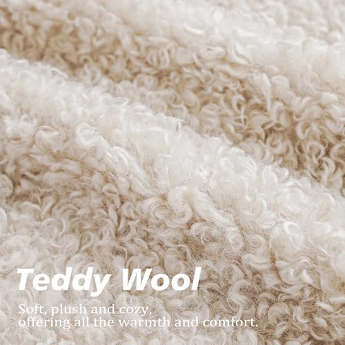 Foindtower Decorative Fuzzy Faux Fur Throw Pillow Cover 26x26 Inch Ivory - Image 2
