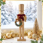 Blosssound 15" Gold Christmas Nutcracker Decor Neutral Figurine, Wreath - Image 5