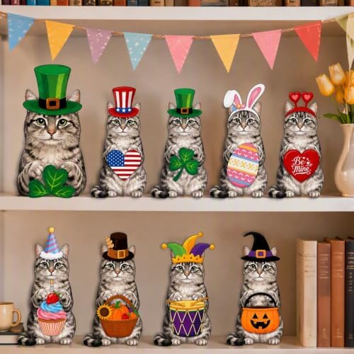 Wooden Tabletop Animal Decor Magnetic Interchangeable Seasonal (A) - Image 3