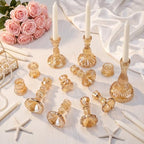 Mumufy 12 Pcs Gold Glass Taper Candle Holders, 0.8" Candlestick - Image 4