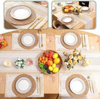 Boho Table Runner and Placemats Set, 6 Sets, Beige, 12x72 - Image 6