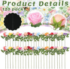 Lyrow 120 Pack Artificial Flower Hanging Flowers Ornament Floating Garland Ceiling Strings for Wedding Anniversary Engagement Marriage Proposal Floral Birthday Party Decor (Rose,Colorful) - Image 2