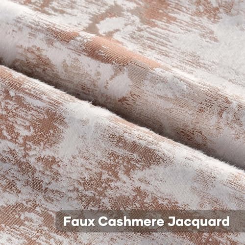 FUTEI Pack of 2 Faux Cashmere Throw Pillow Covers 16x16 Inch, Rust White - Image 2
