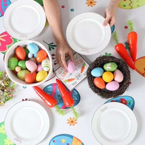 Oudain 2 Pcs Easter Table Cover Stretch Tablecloth 6 ft Egg Tablecloth - Image 6