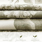 Foindtower Set of 2 Linen Floral Throw Pillow Covers Neutral Vintage Print Decorative Cushion Covers Farmhouse Boho Home Decor for Sofa Chair Couch Bedroom Living Room,24×24 Inch,Sage Green - Image 2
