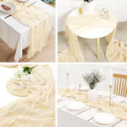 16 Pack Ivory Cheesecloth Table Runner 20 x 120 inch Gauze Table Runners 10 FT Long,Semi Sheer Cheese Cloth Fabric Table Runner Bulk for Wedding,Party,Baby Shower,Bridal Shower Decoration - Image 5
