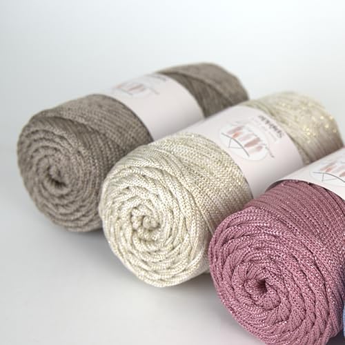 Makromecity Sparkle 2 Skeins of Polypropylene Macrame Cord 3mm x 131 Yards (394 feet) Premium Polyester Macrame Cord for Macrame Art & Crafts for Wall Hangings, Bags, Underplate, Rug - Image 6