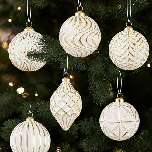 16Pcs Vintage Rustic Christmas Ball Ornaments - Large Shatterproof Neutral Christmas Ornaments Set Farmhouse Christmas Decor for Xmas Tree Home Party Holiday (Gold) - Image 4