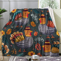 Thanksgiving Blanket, Fall Turkey Fleece Throw Blanket King Size for Couch Bed Sofa, Autumn Leaves Blankets and Throws, Decor & Gifts, Super Soft Plush Flannel Blanket, 108x90 by Unknown