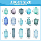 15 Pcs Blue Bud Vases Set,Baby Shower Decorations, Wedding Table Decor - Image 3