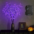 Fudios Halloween Lighted Branches with Timer 100 LED Purple Fairy Lights 32IN, Artificial Black Branch Lights for Halloween Battery Operated Home Decor Indoor Outdoor Use by Fudios